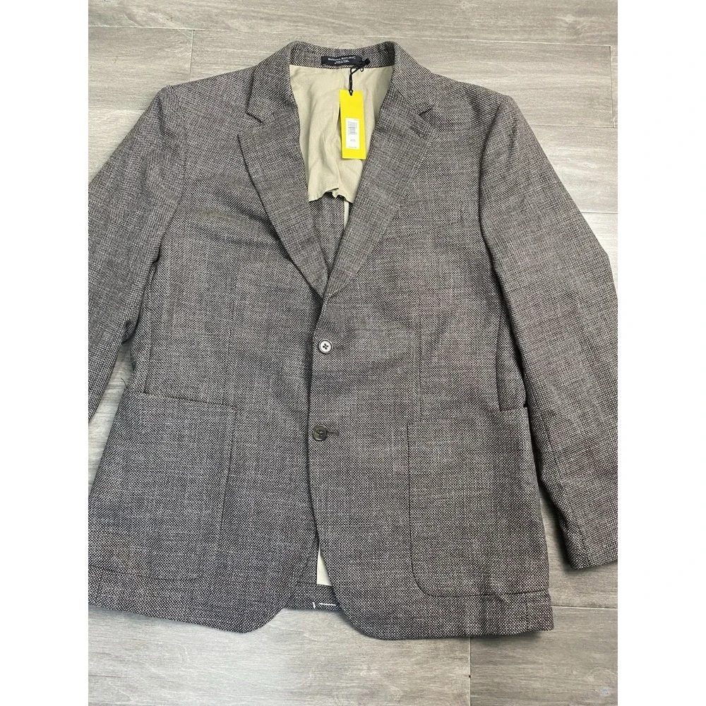 $450 Banana Republic Suit 42S Jacket 30x29 Pant Marzotto Havana Herringbone